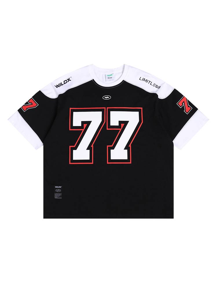 X TNF mdns ice hockey suit American short -sleeved male retro sports stitching rugby uniform hip -hop basketball T -shirt