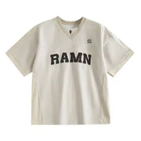 American street retro sports leisure wild summer short -sleeved cloth embroidered rugby uniform personality T -shirt ins