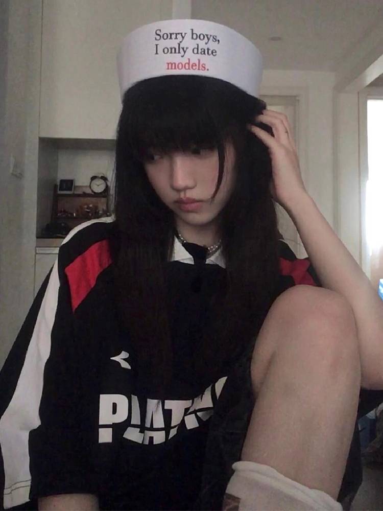 American retro T -shirt women summer POLO shirt rugby jersey short sleeve oversize loose shoulder sleeve top