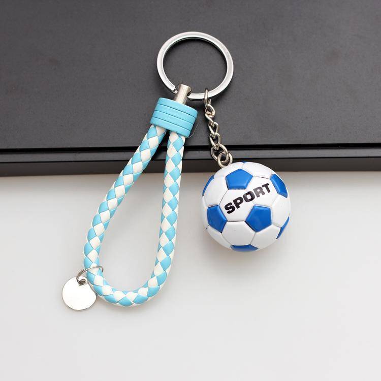 Blue and white ball+leather rope