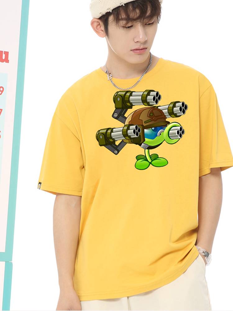 Plants vs. Zombie Short -sleeved T -shirt Boy Great Boys Pea Sagittarius Rugby Zombie Summer Summer clothes Boy
