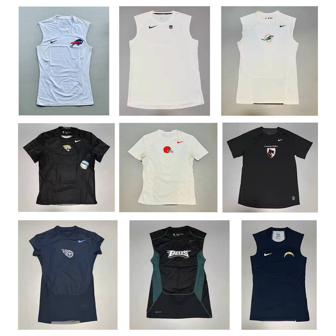 Nike NFL player version of sleeveless vest, long -sleeved short -sleeved T -shirt tightly clothes baseball American football American football
