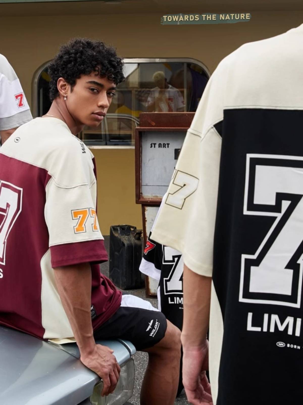 Large size 300 pounds of summer short -sleeved American retro couples loose casual rugby uniform basketball hip -hop jersey T -shirt
