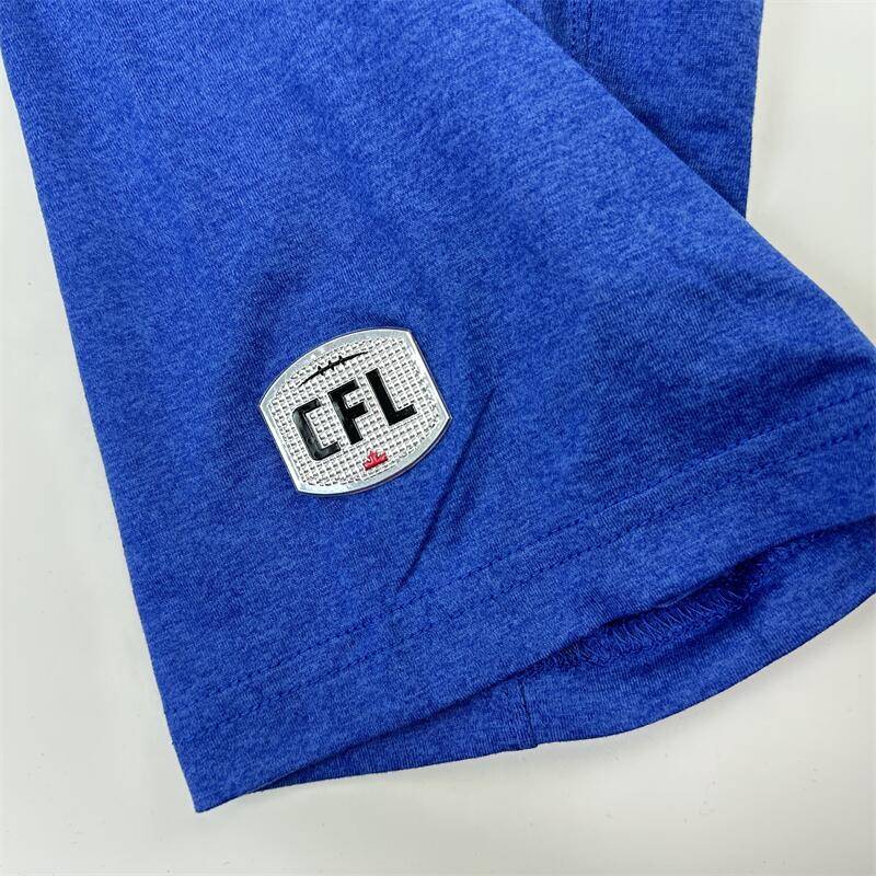 Canadian rugby CFL round neck speed dry short -sleeved T -shirt embroidered logo large size loose polyester ammonia elastic half -sleeved