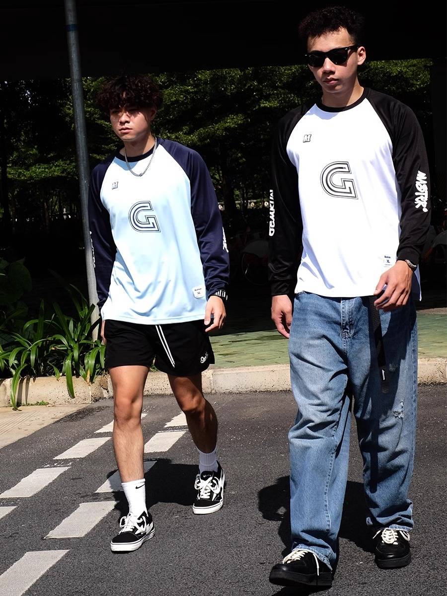 Gemrun joint sports long -sleeved speed dry clothing flying disk for boys long -sleeved T -shirt suck sweat rugby uniforms