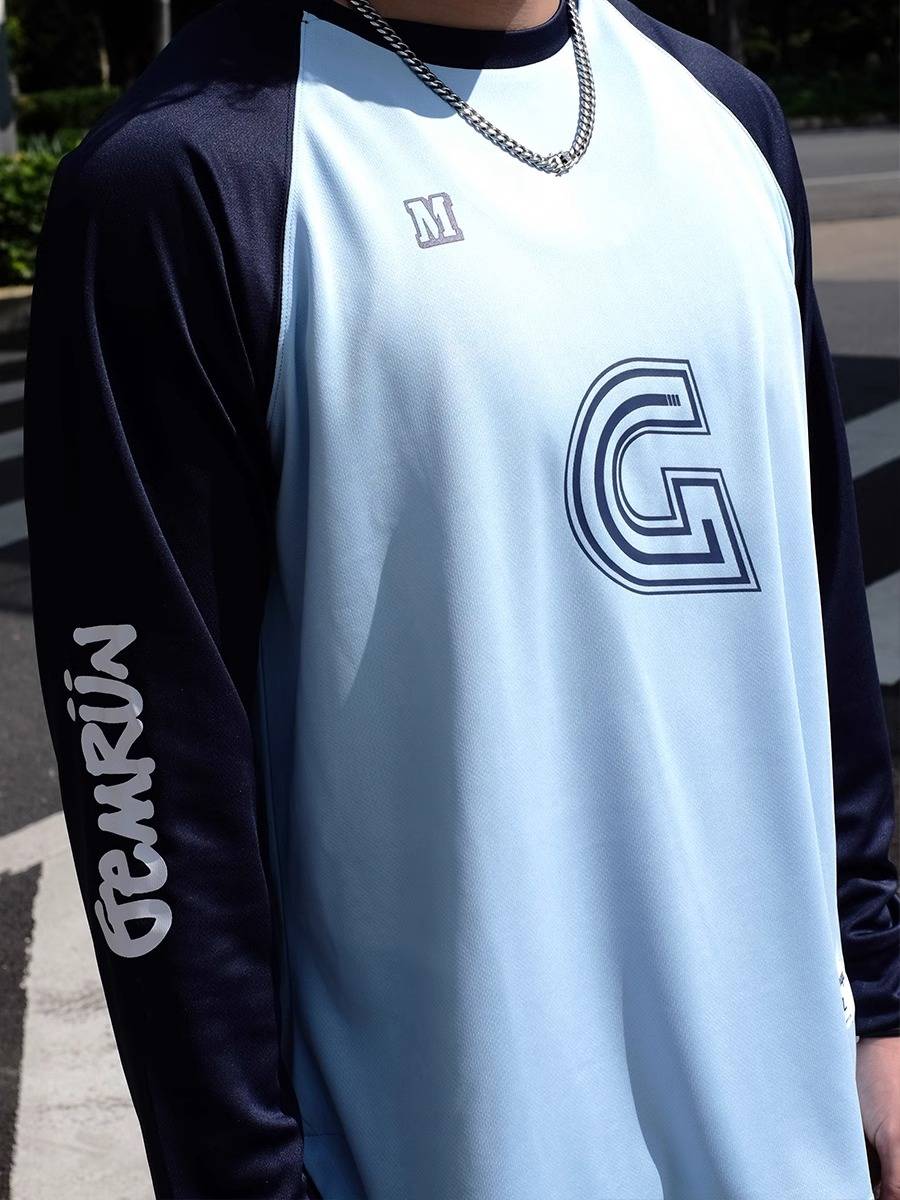 Gemrun joint sports long -sleeved speed dry clothing flying disk for boys long -sleeved T -shirt suck sweat rugby uniforms
