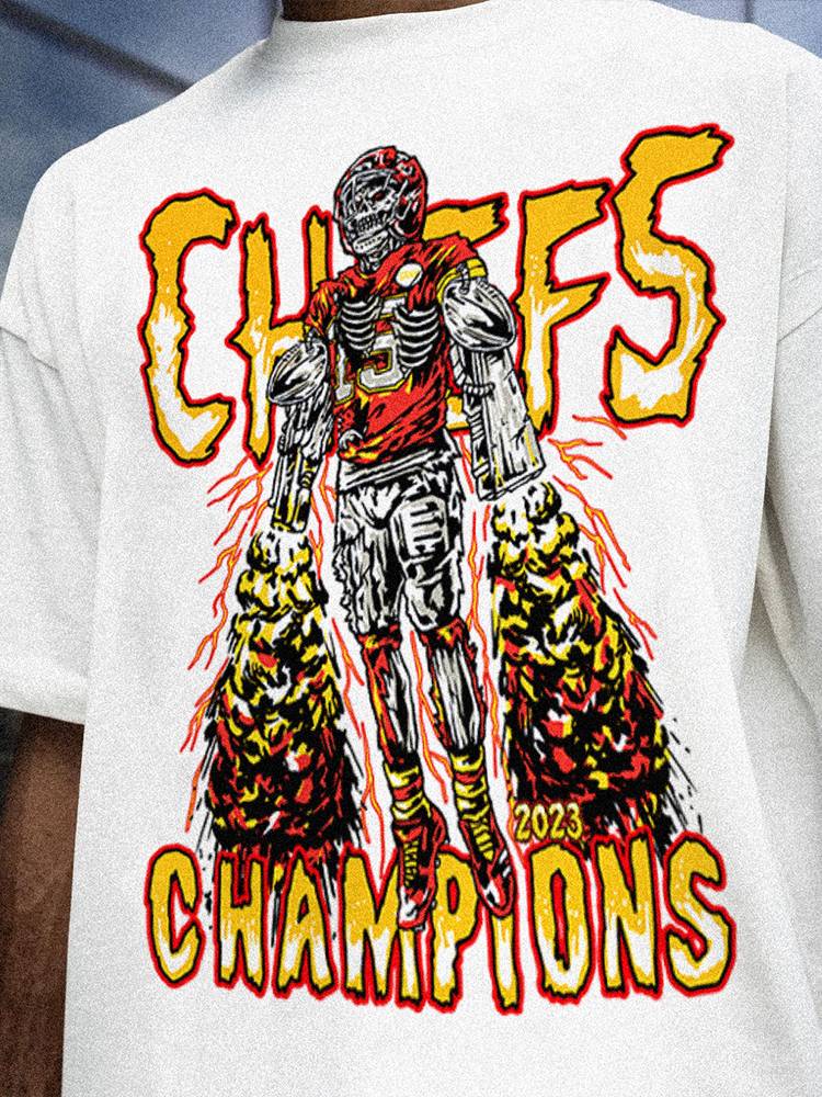 NFL Patrick-Mahomes Patrick Malhums American T-shirt Rugby Cotton Short Sleeve Tide