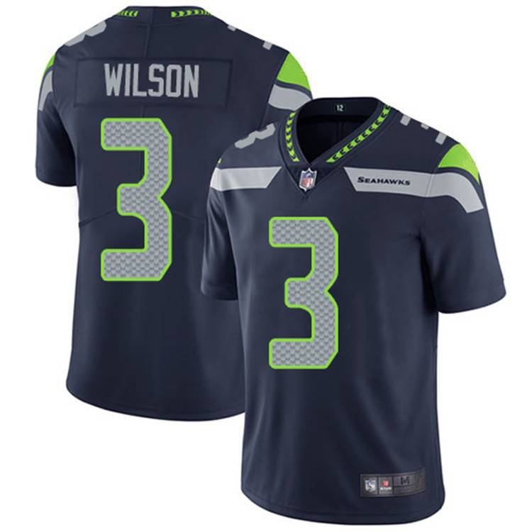 New Mustang Russell Wilsoν #3 Men's Sea Eagle Short -sleeved Two -generation legendary football uniform