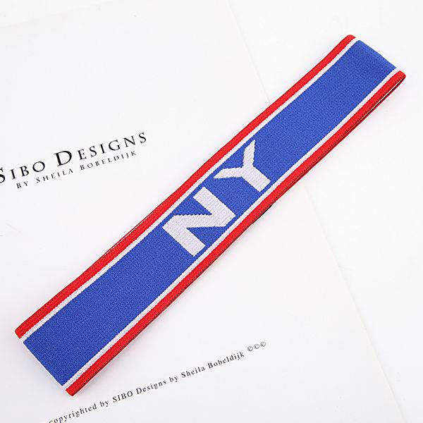 Blue bottom white character ny