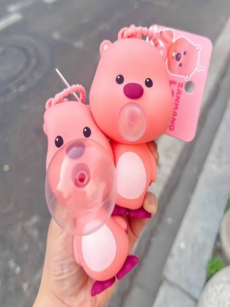 loopy deer vomiting bubble pinching music keychain doll cartoon school bag pendant spit bubble decompressing toys