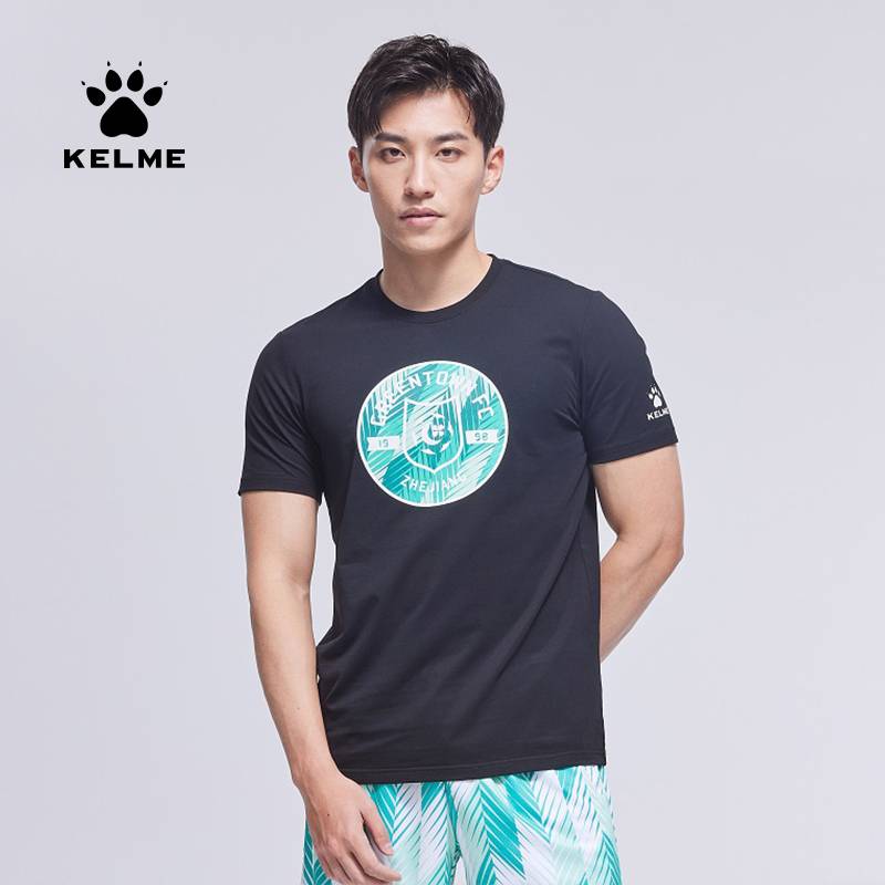 Kelme Karmi short -sleeved T -shirt men's fitness sports top Greentown series summer breathable football cultural shirt