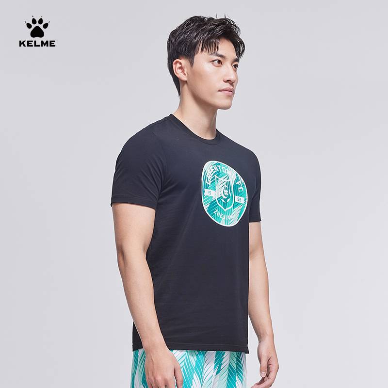 Kelme Karmi short -sleeved T -shirt men's fitness sports top Greentown series summer breathable football cultural shirt