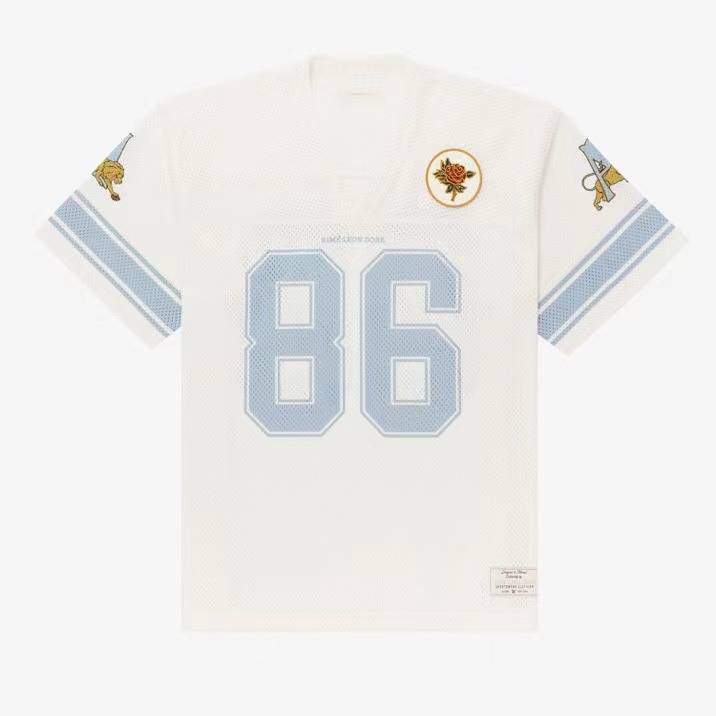 Aime Leon Dore Football Jersey American Rugby Wait Permanent Embroidery V -line neck short sleeves