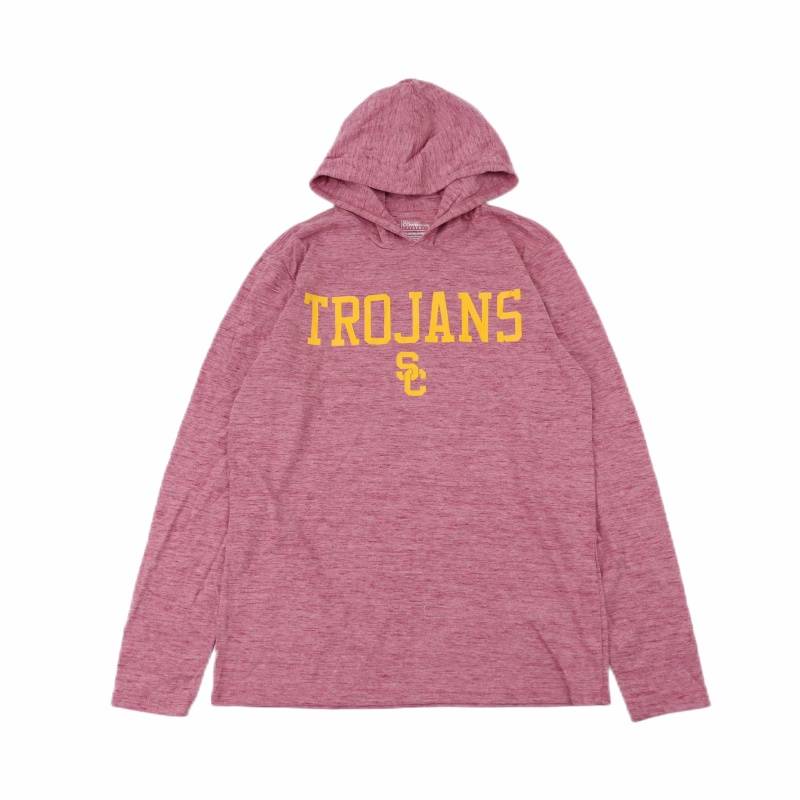 Sales processing American rugby team USC denim long -horn cow team spring and autumn sports casual hooded long -sleeved sweater