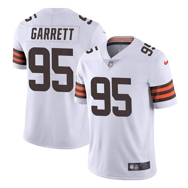NFL Brown Jersey Browns 95# Garrett 4# 24# American hip -hop rugby clothing short sleeves