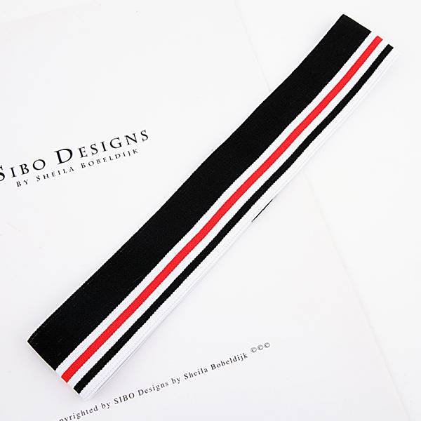 Red and white black stripe
