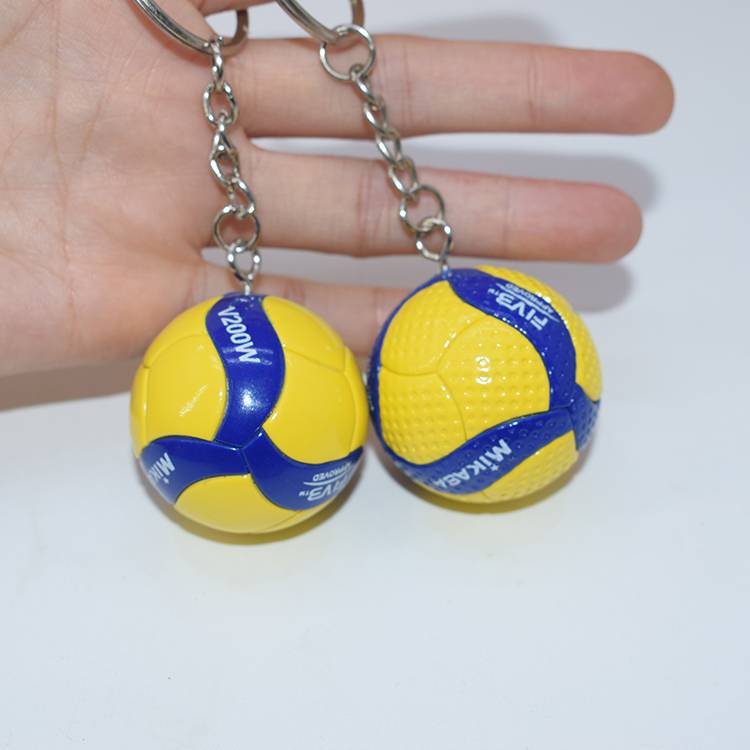 Personalized volleyball keychain Souvenir mini volleyball hanging decoration men's and women's fashion school bag key chain ornaments