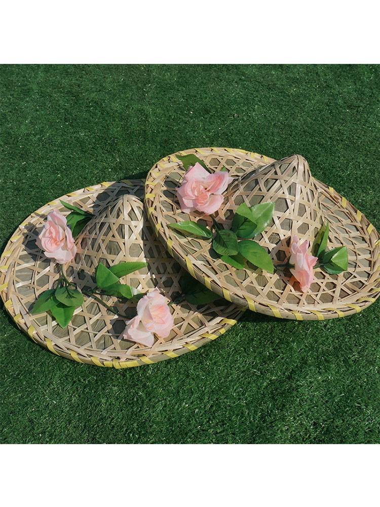 Children's Red Army Doujun Hand Handmade Bamboo Bamboo Performance Ancient Performance of the Dai Dance Prop by Performance of the Performance Straw Hat