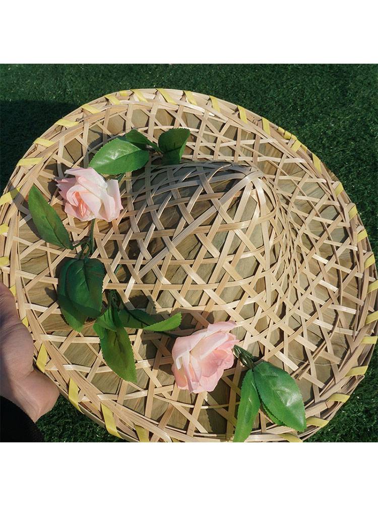 Children's Red Army Doujun Hand Handmade Bamboo Bamboo Performance Ancient Performance of the Dai Dance Prop by Performance of the Performance Straw Hat