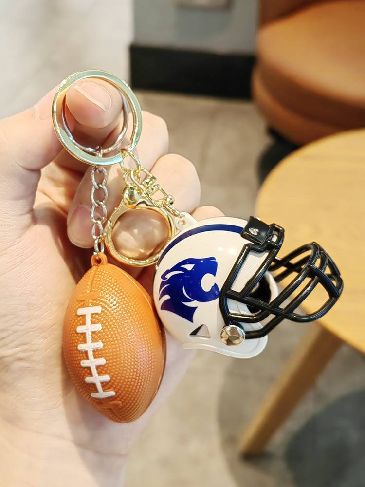 American rugby helmet keychain small pendant hanging decoration creative exquisite team pendant gift gifts, male girls