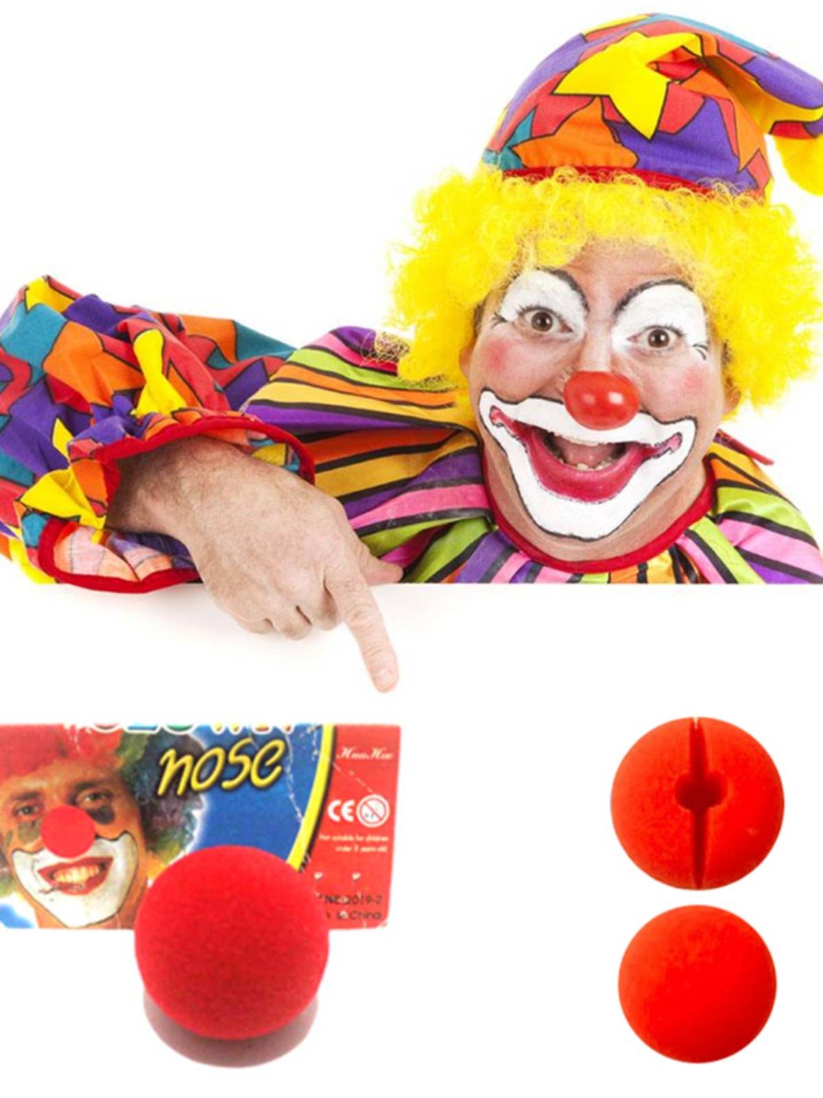 Halloween Clown Performing Clown Nose April Fool's Day Funny Funny Red Nose Big Nose Photography Stage props