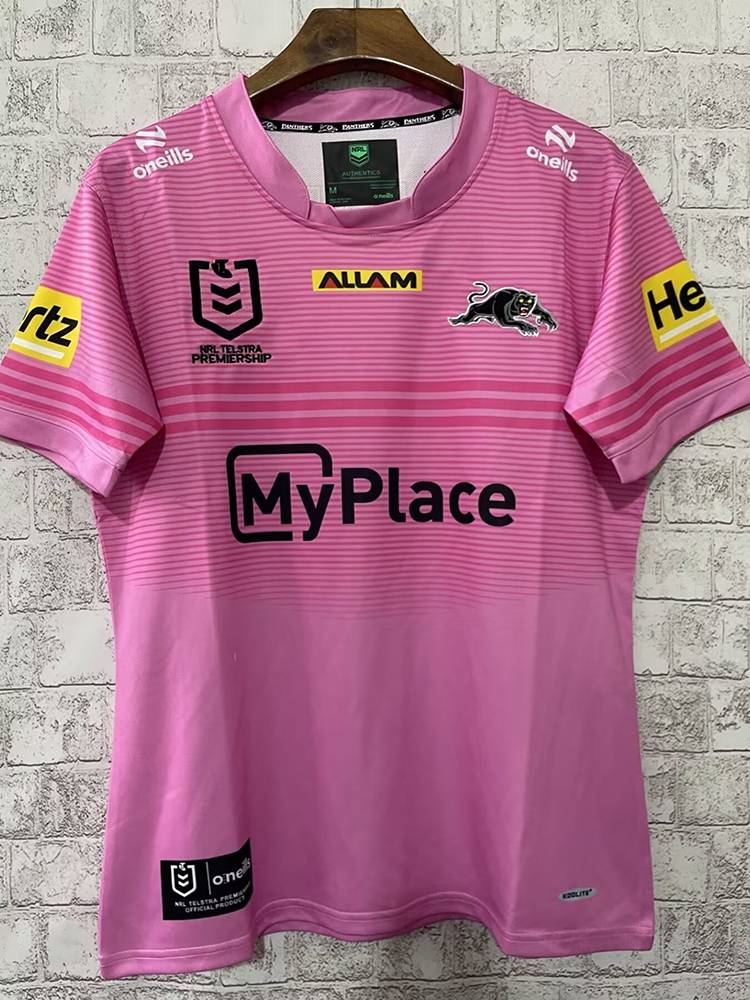 New product 2024nrl Black Panther main away short -sleeved olive clothes champion version jersey Panther Rugby