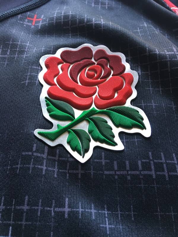 Men's English new imitation embroidery three -dimensional rose digital printing fast -drying polyester rugby jersey