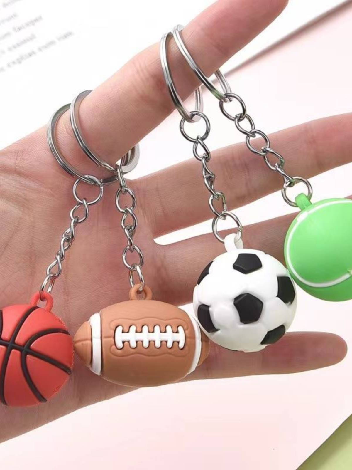 Creative Football Basketball Key Buckle Simulation Tennis Rugby Pendant Club Small Gift Student Prize Gift Gift