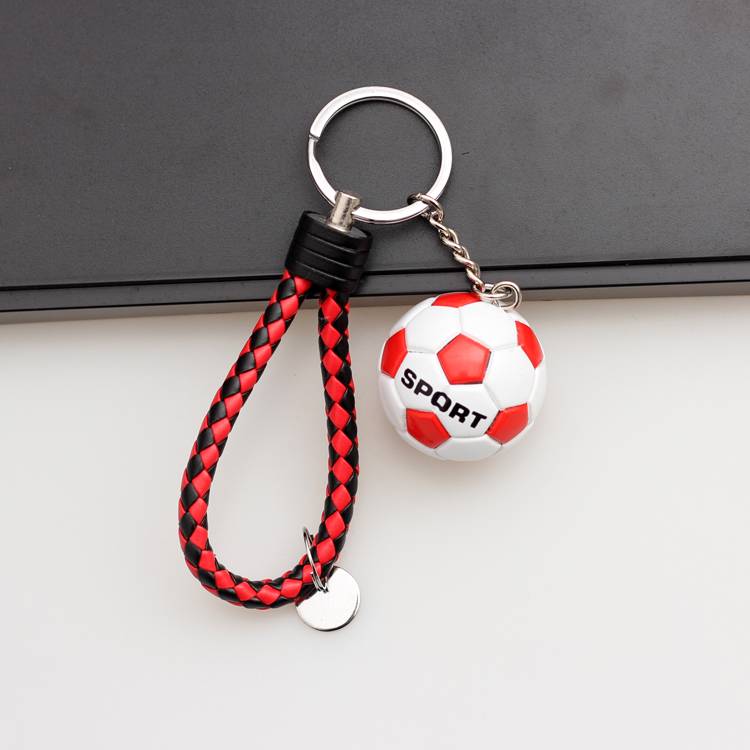 Red and white ball+leather rope