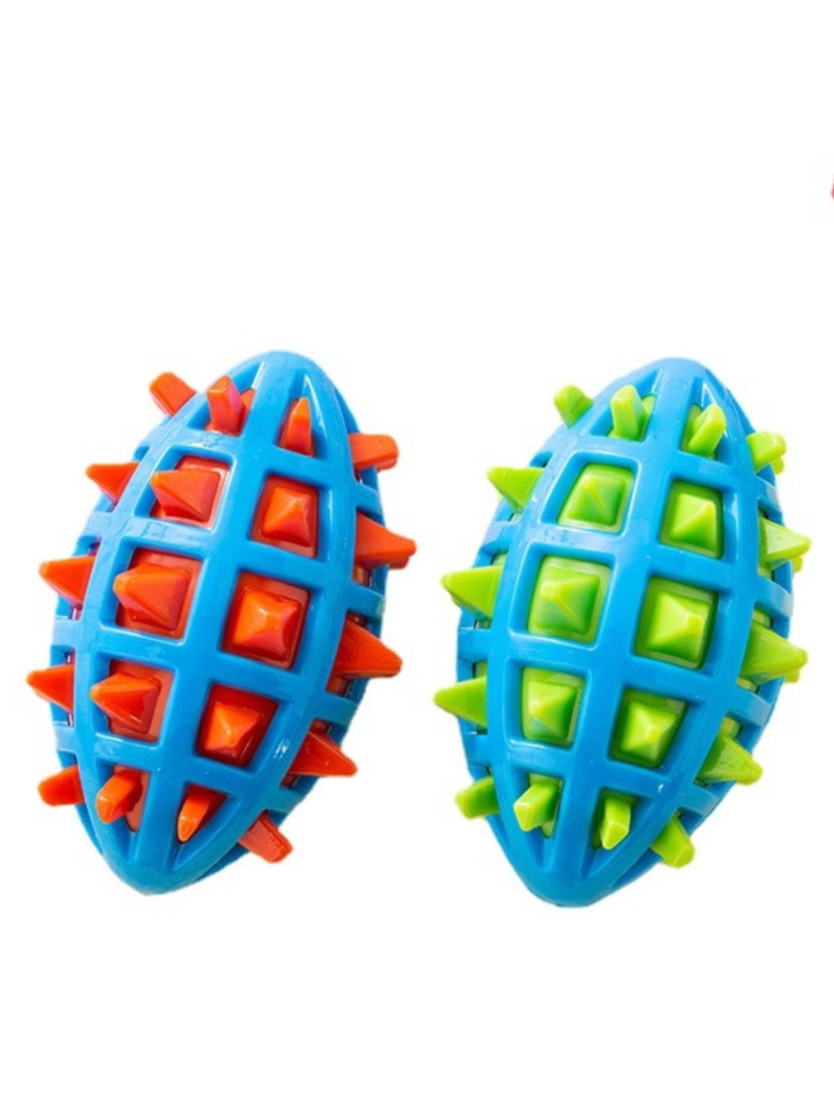 Pet supplies TPR pet toy dual -color rugby vocalized teeth dog toys cross -border new