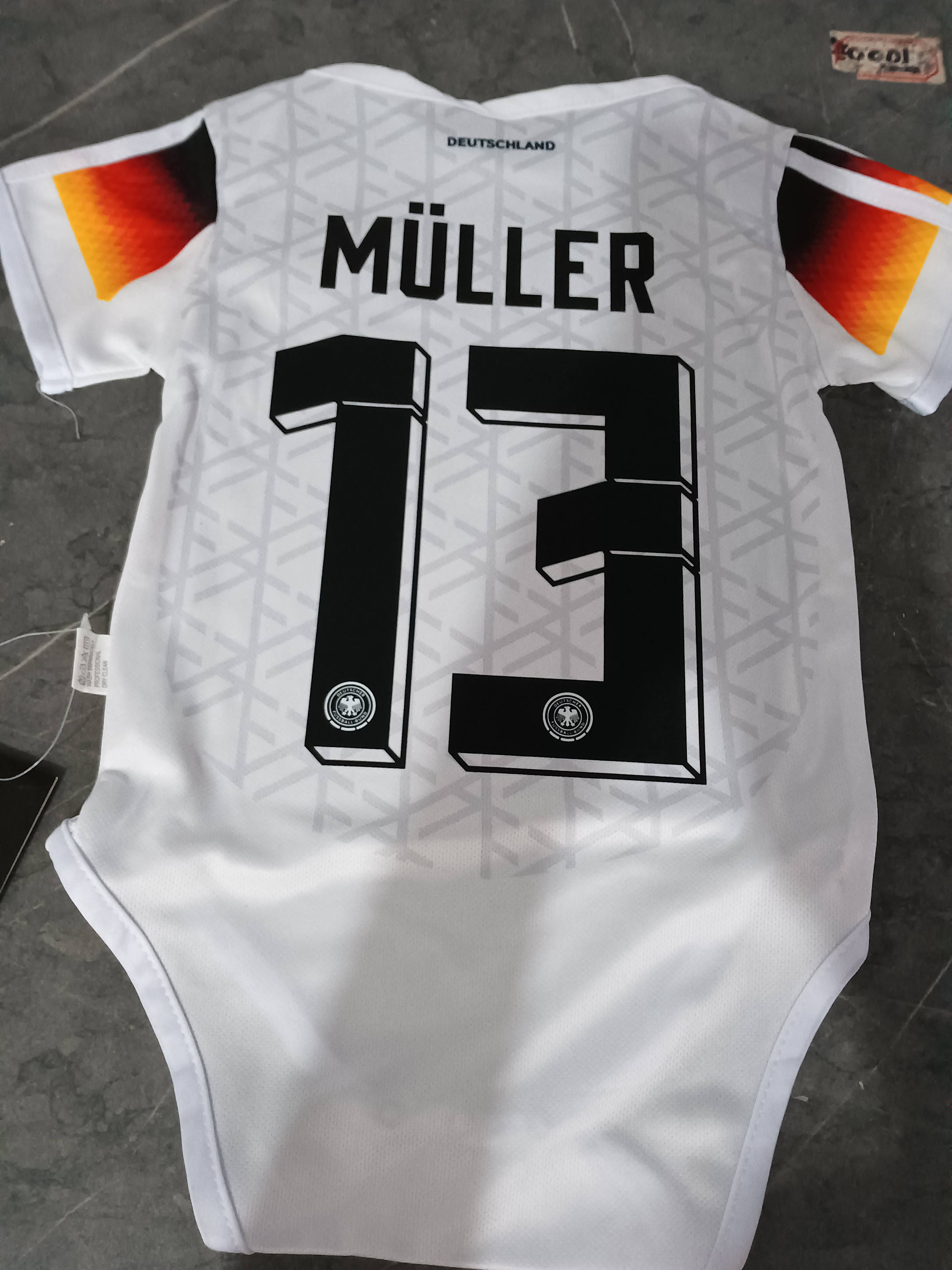 24 European Cup German football uniforms, Ha Yi No. 13 Muelle jersey newborn baby climbing suit conjoined fart clothes