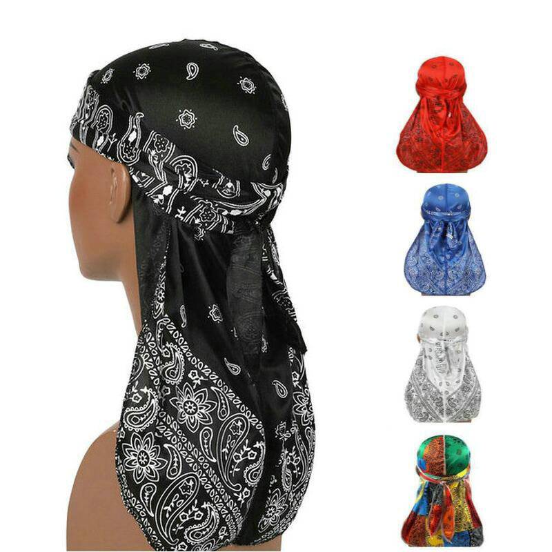 BBOY DURAG headscarf hiphop hat black personality street bandit help rap street dance head set men's tide women