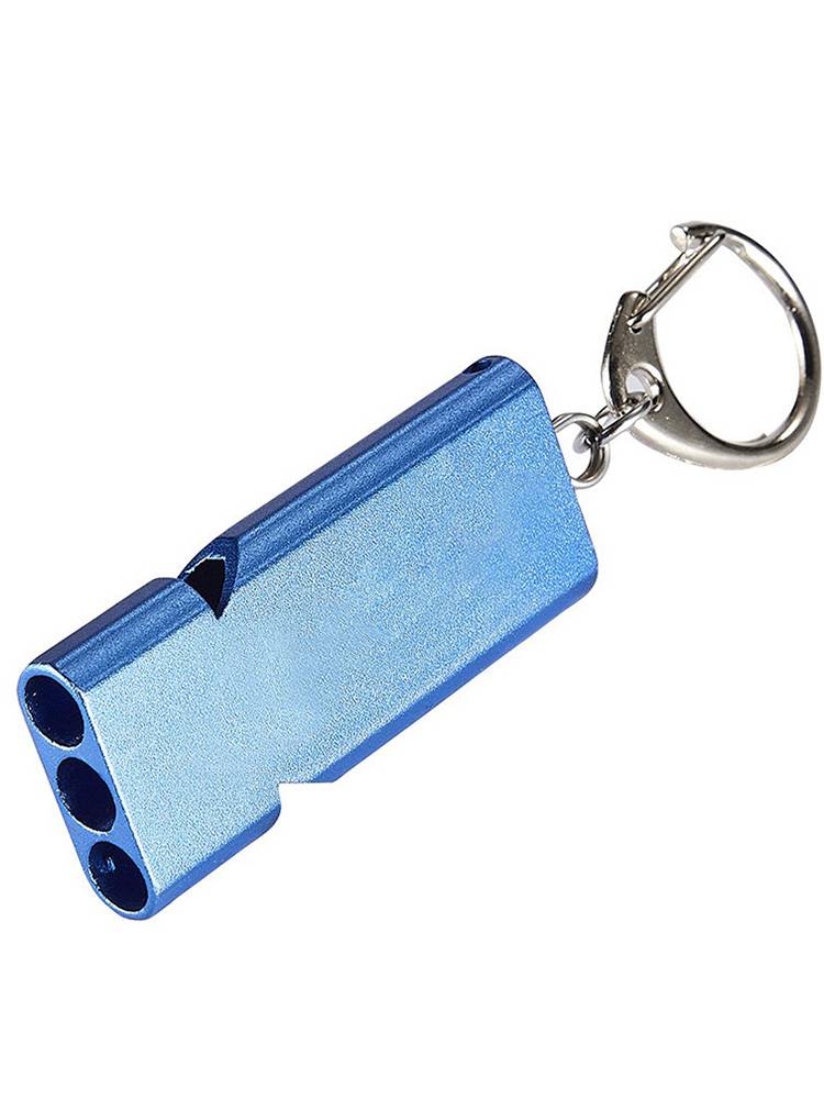 Aluminium alloy out-of-the-house life-saving emergency response is a loud three-barrel metal whistle