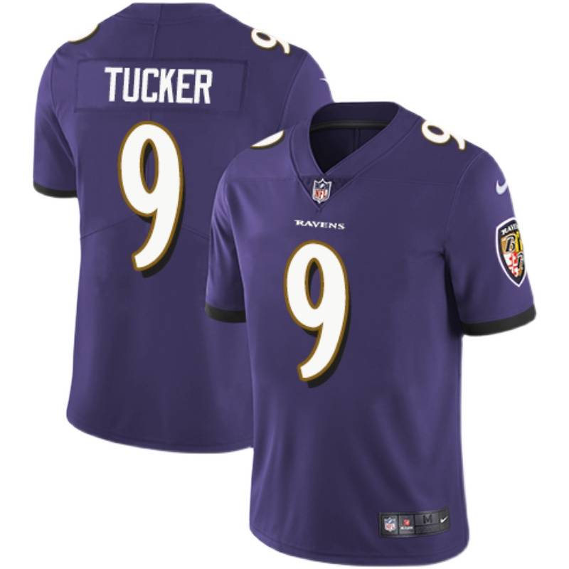 NFL Baldemo Crow Baltimore Ravens Rugby No. 9 Justin Tucker jersey