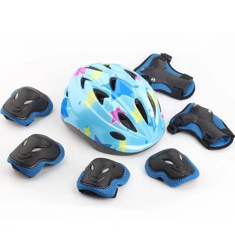 Star blue helmet+blue protective gear