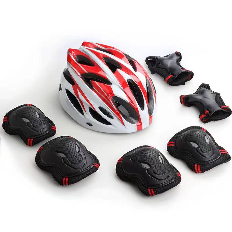 White and red helmet+bull head protective gear