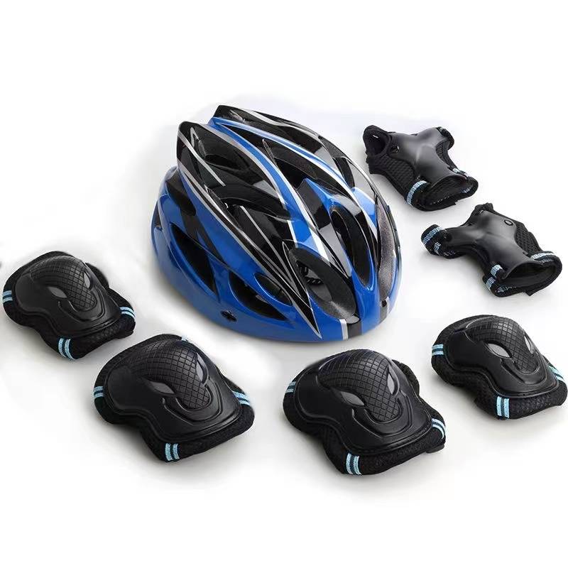 Black and blue helmet+bull head protective gear