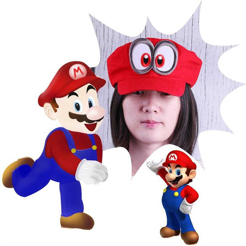 New Adult Super Mary hat game Surrounding Mario COS party hat Odyssey hat Mario hat
