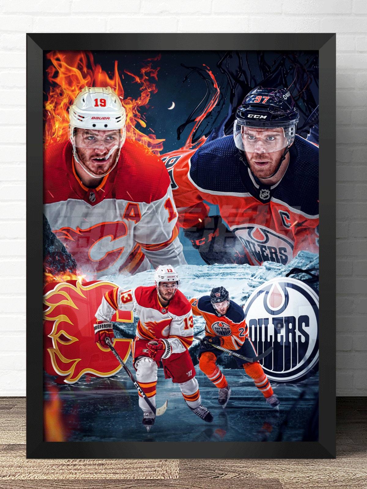 Sports decorative painting ice hockey poster customization of rugby skiing outdoor sports early education band frame painting wall NHL