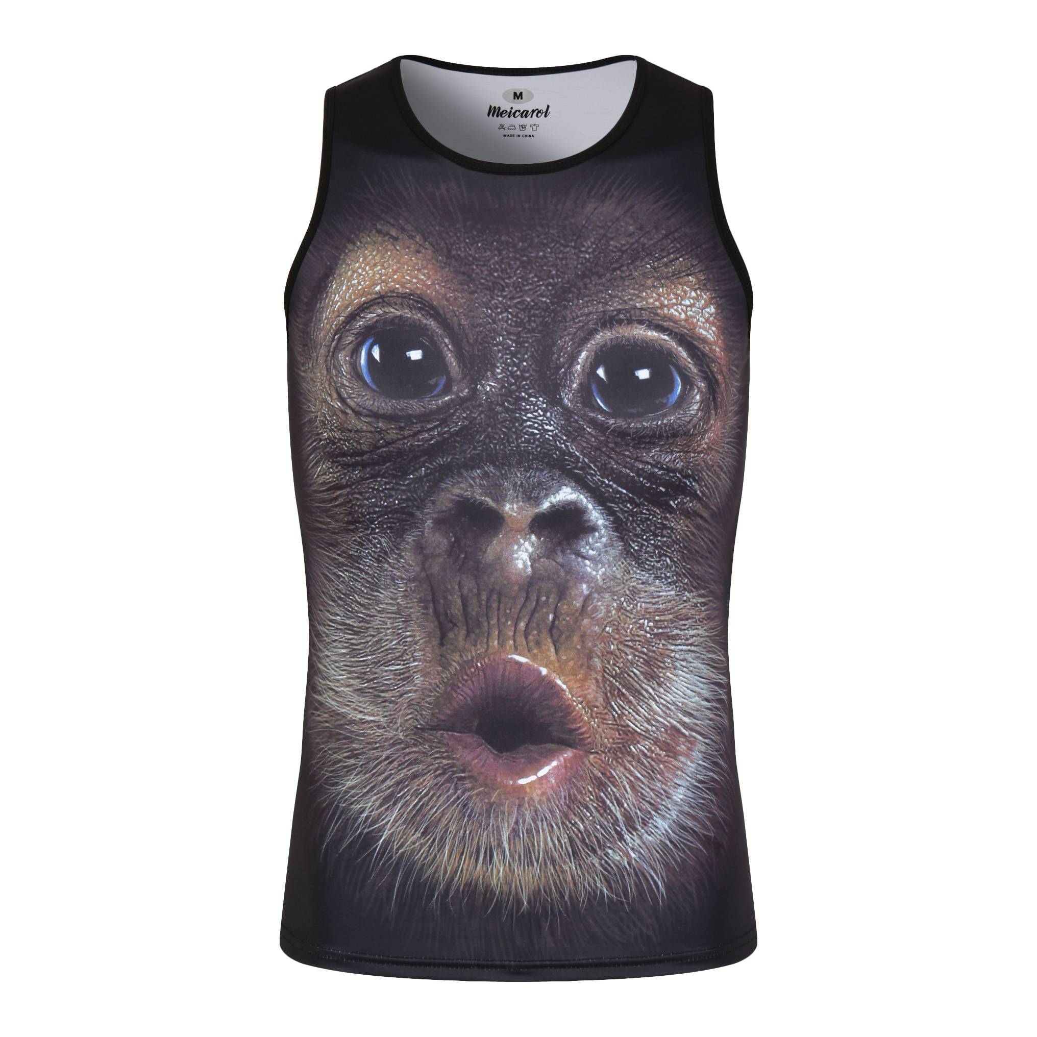 3D three -dimensional double -sided pattern animal funny Douyin monkey basketball football training fitness clothing speed dry sleeveless vest