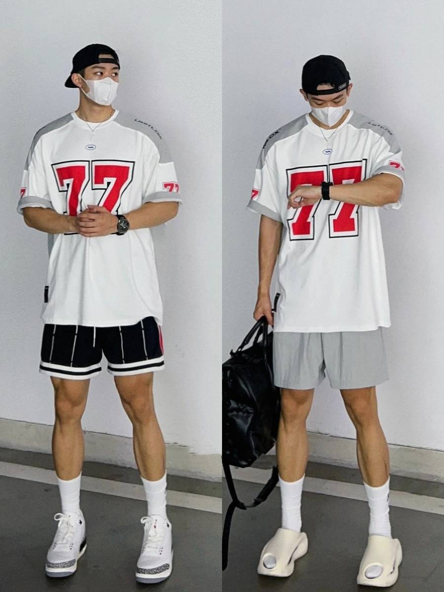 American retro ice hockey rugby jewels T -shirts summer tide brand basketball baseball bag short -sleeved male niche design half -sleeved C