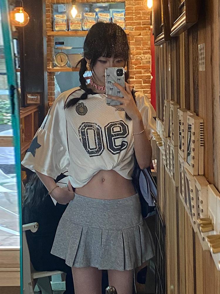 American retro heavy pound T -shirt female summer new rugby clothing short sleeve oversize casual lazy wind top