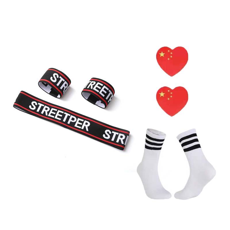 Stree with wrist care stickers+black border socks