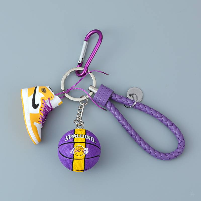Lakers basketball+purple rope+yellow shoes+purple button