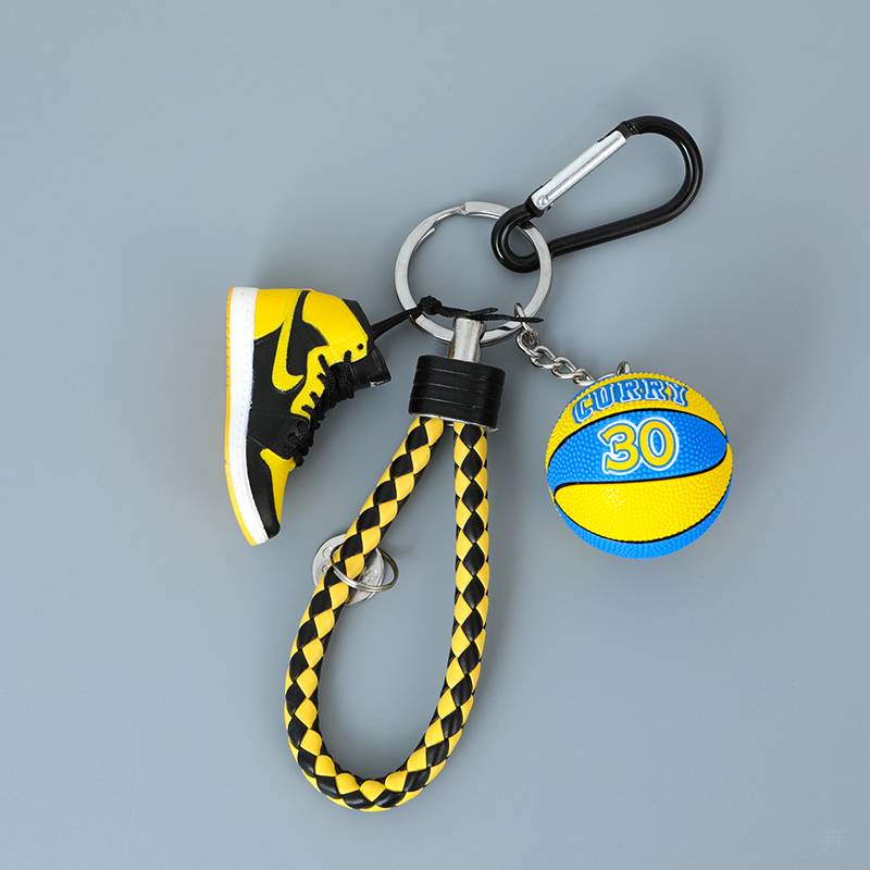 Curry basketball+yellow black rope+yellow black shoes+black rope