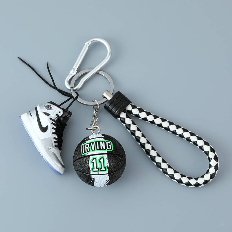 Irving Basketball+Black and White Rope+White Shoes+Silver Covered