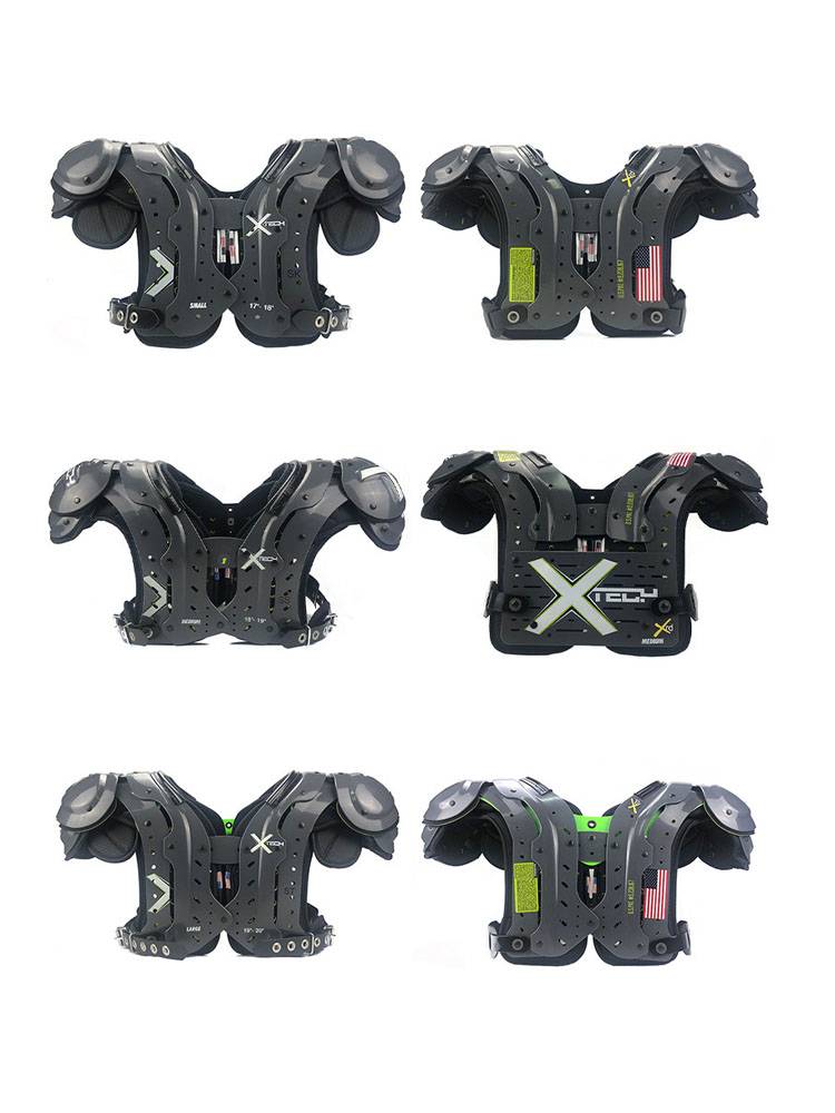 American rugby armor XTECH X2 series imported adult breastplate NFL rugby shoulder armor backplane