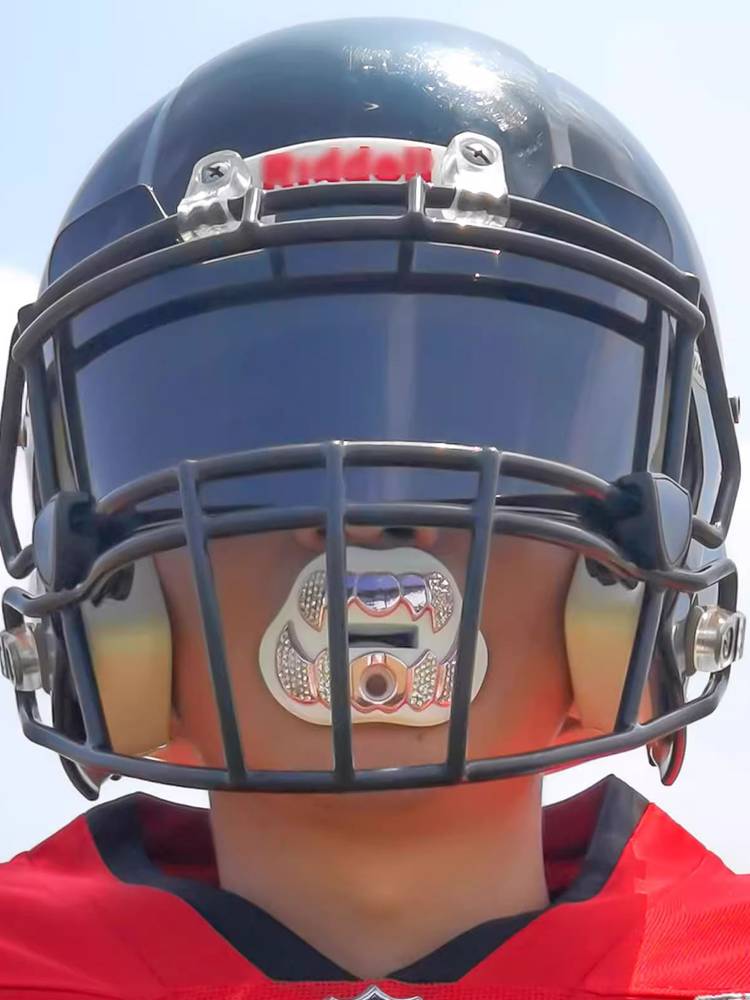 American rugby diamond dog teeth sports tooth protection NFL adult youth waist flag protective lip lip tooth glue braces