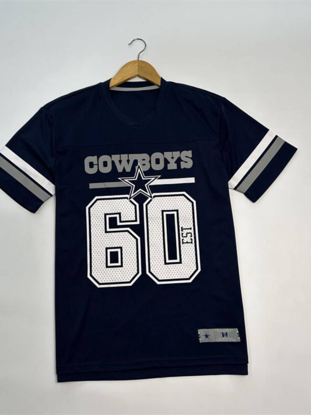 Broken code processing American football V -neck speed dry mesh, short -sleeved T -shirt, front and rear gum printing large size loose short T