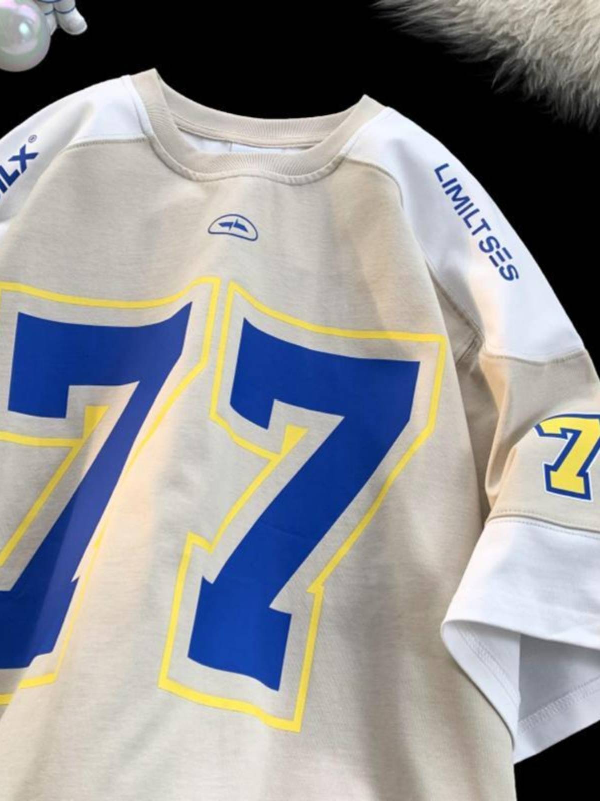 Extra 300 pounds of American Tibetan blue heavy short -sleeved male baseball ice hockey clothing summer European and American tide brand rugby T -shirts